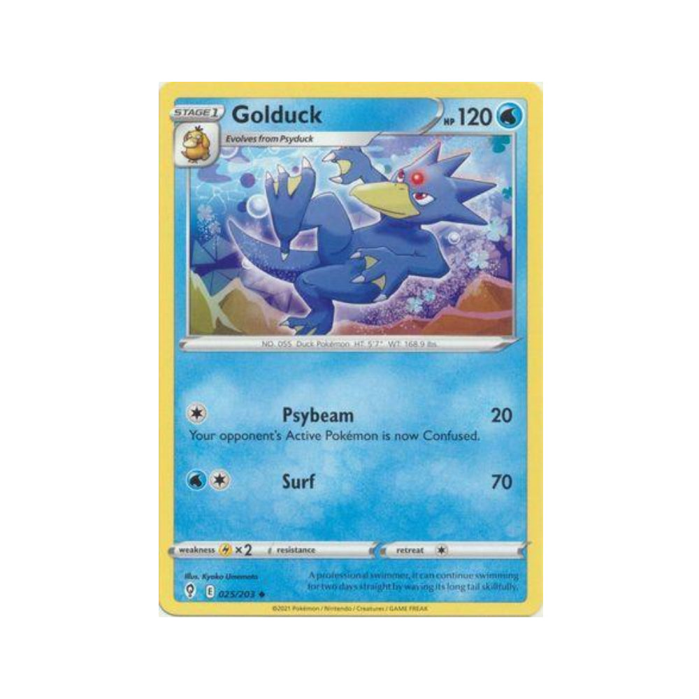 Golduck 25/203 in Portuguese Evolving Skies Pokémon TCG