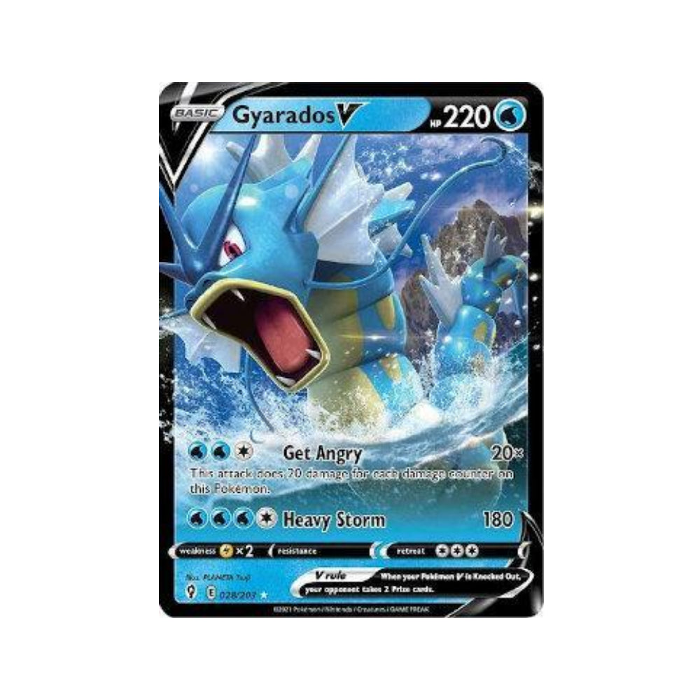 Gyarados-V 28/203 in Portuguese Evolving Skies Pokémon TCG