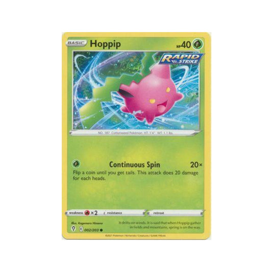 Hoppip 2/203 in Portuguese Evolving Skies Pokémon TCG