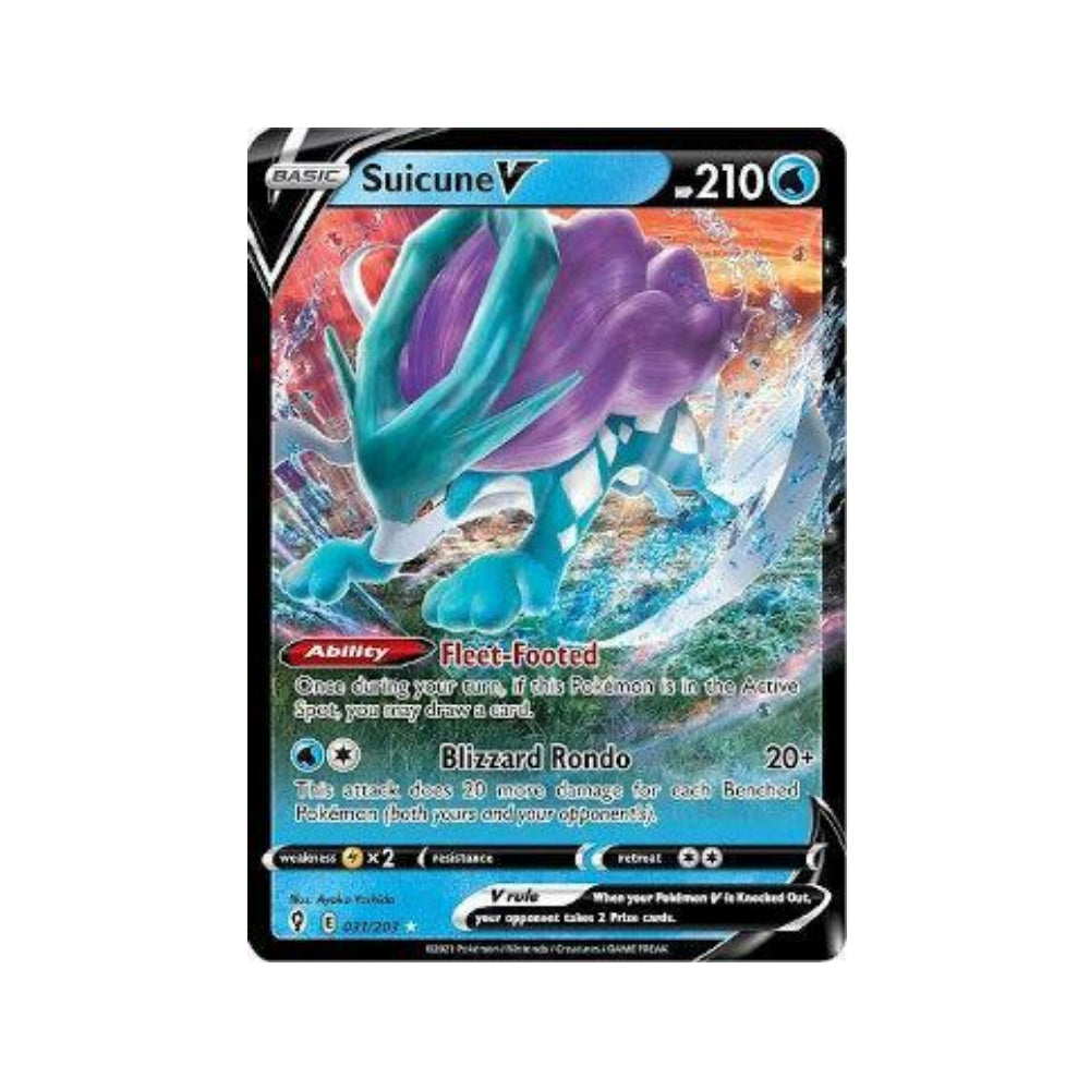 Suicune-V 31/203 in Portuguese Evolving Skies Pokémon TCG