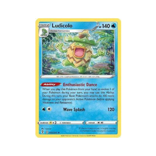 Ludicolo 34/203 in Portuguese Evolving Skies Pokémon TCG