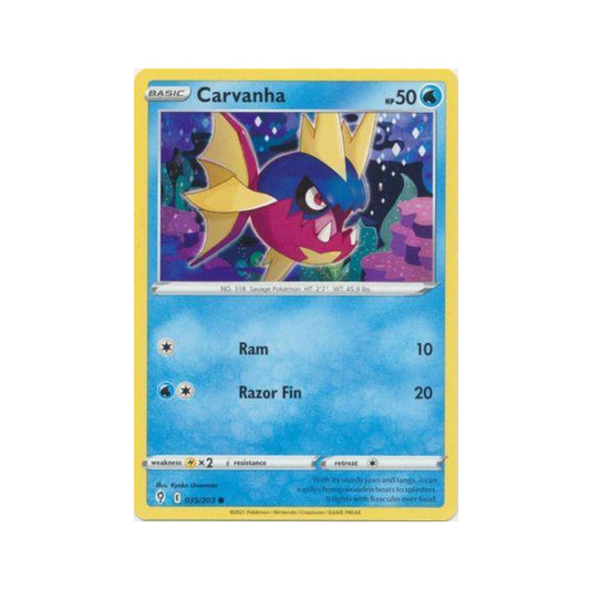 Carvanha 35/203 in Portuguese Evolving Skies Pokémon TCG