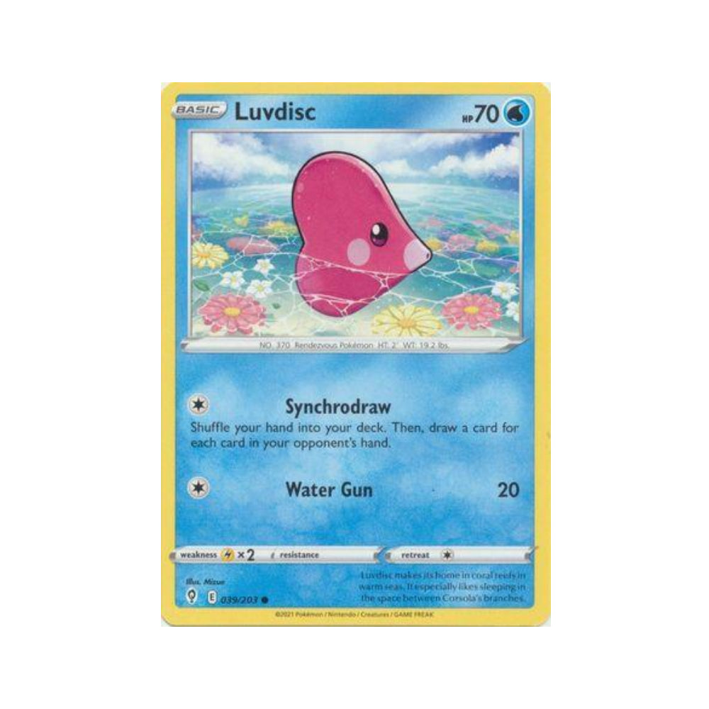 Luvdisc 39/203 in Portuguese Evolving Skies Pokémon TCG