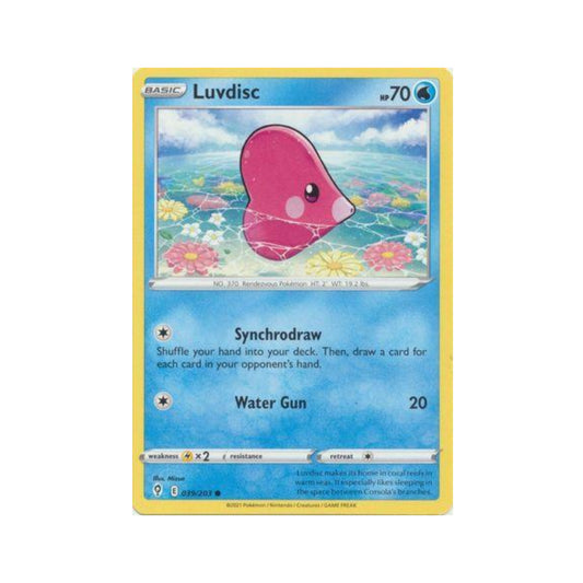 Luvdisc 39/203 in Portuguese Evolving Skies Pokémon TCG