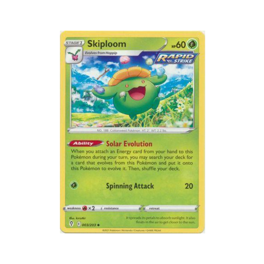 Skiploom 3/203 in Portuguese Evolving Skies Pokémon TCG