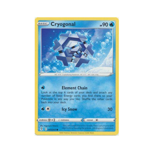 Cryogonal 43/203 in Portuguese Evolving Skies Pokémon TCG