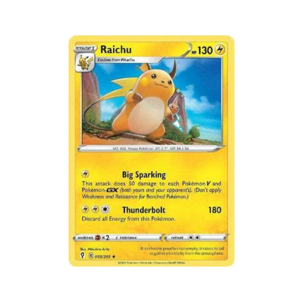 Raichu 50/203 in Portuguese Evolving Skies Pokémon TCG