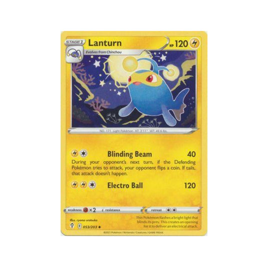 Lanturn 53/203 in Portuguese Evolving Skies Pokémon TCG