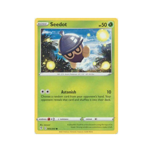 Seedot 5/203 in Portuguese Evolving Skies Pokémon TCG