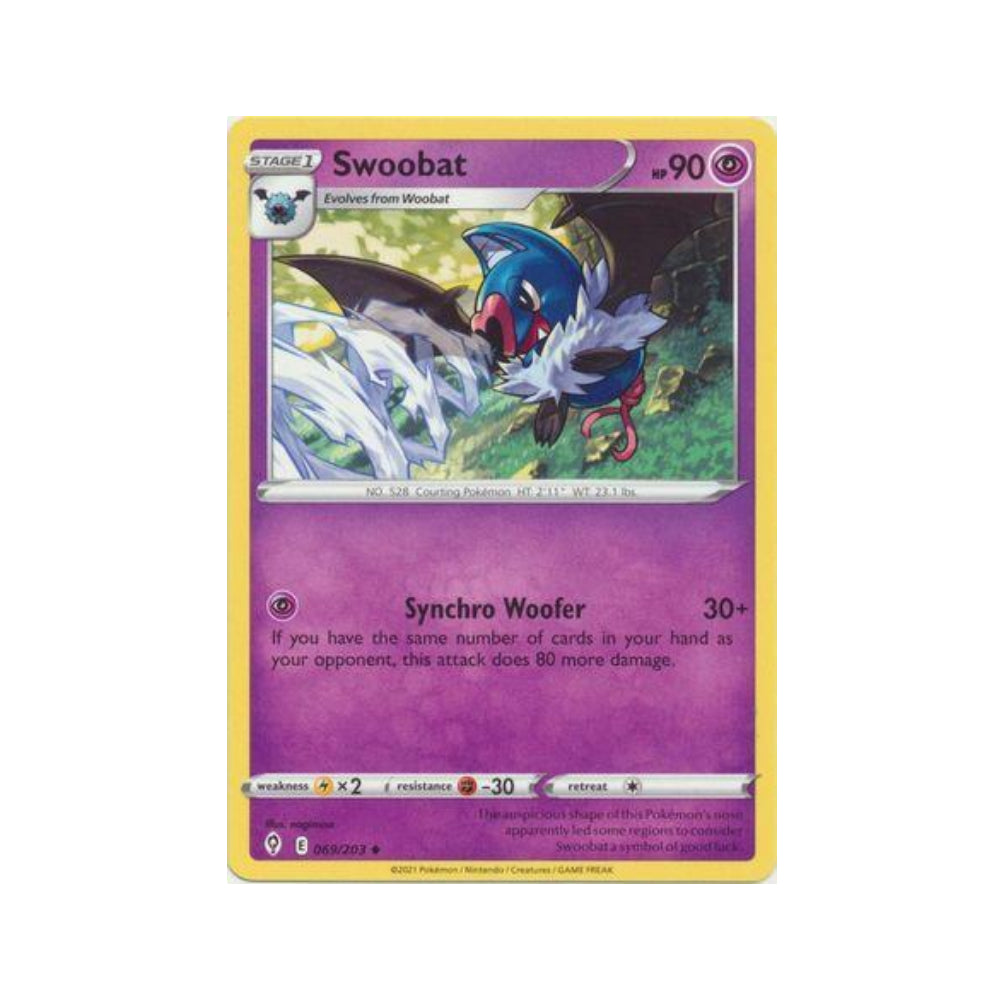 Swoobat 69/203 in Portuguese Evolving Skies Pokémon TCG