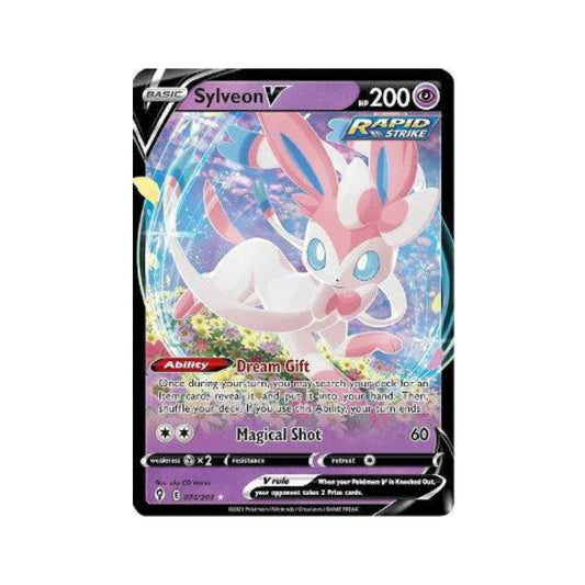 Sylveon-V 74/203 in Portuguese Evolving Skies Pokémon TCG