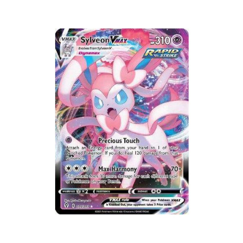 Sylveon-VMAX 75/203 in Portuguese Evolving Skies Pokémon TCG