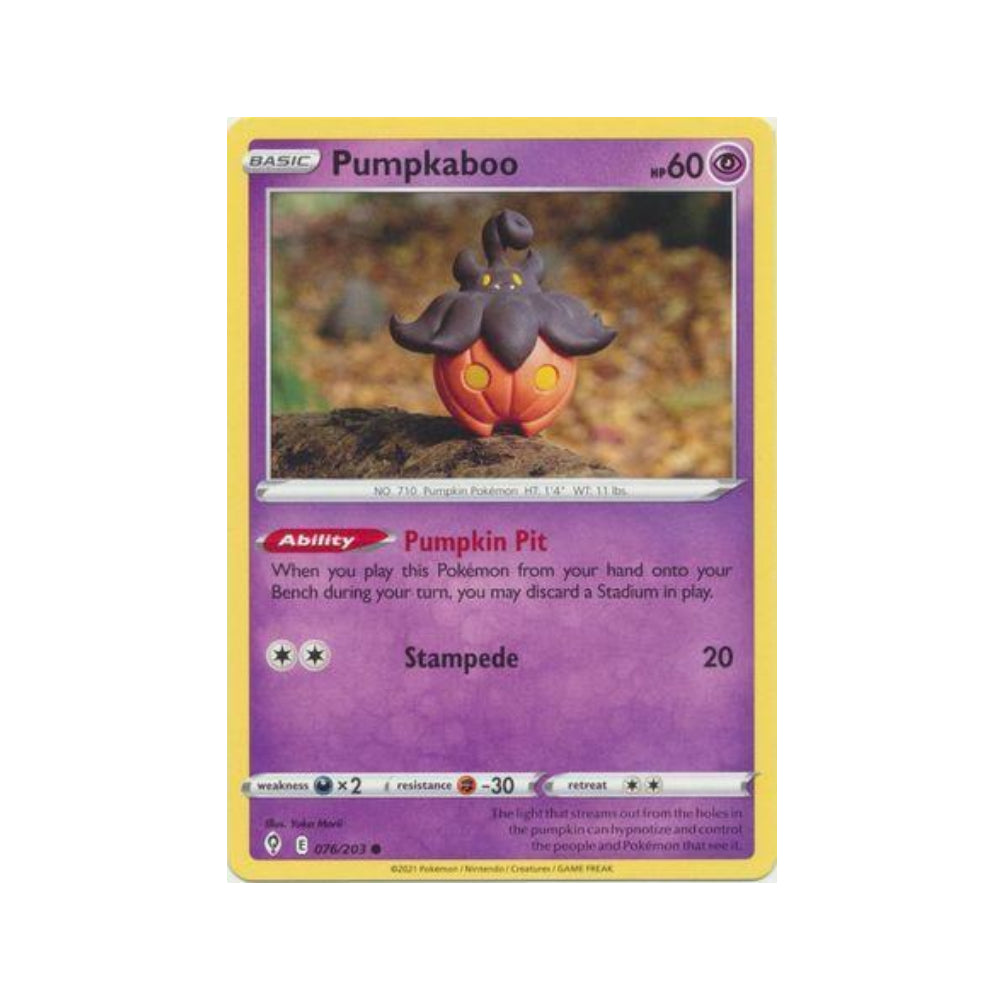 Pumpkaboo 76/203 in Portuguese Evolving Skies Pokémon TCG