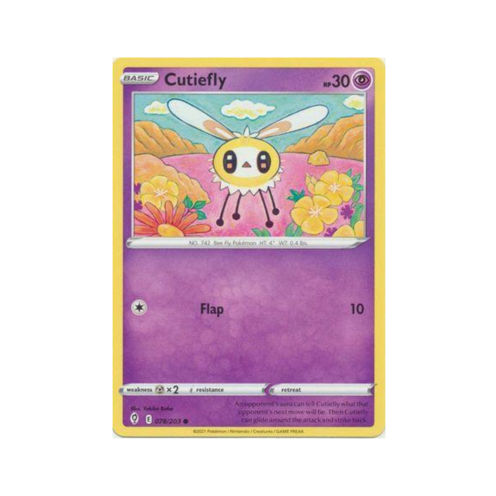 Cutiefly 78/203 in Portuguese Evolving Skies Pokémon TCG