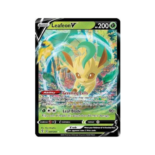 Leafeon-V 7/203 in Portuguese Evolving Skies Pokémon TCG