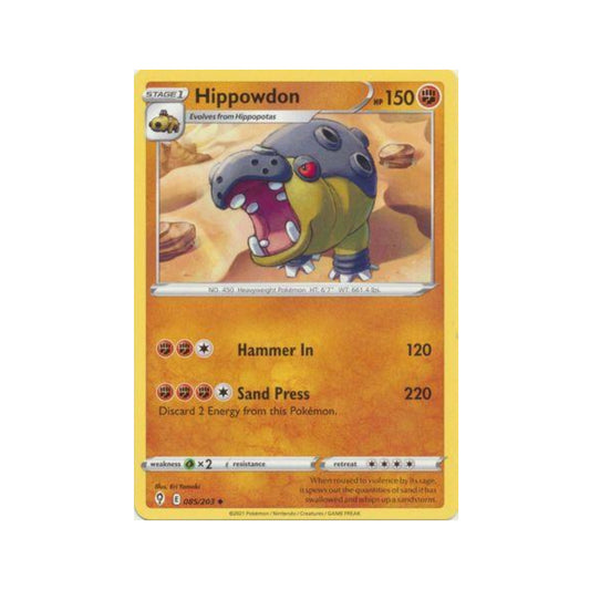 Hippowdon 85/203 in Portuguese Evolving Skies Pokémon TCG