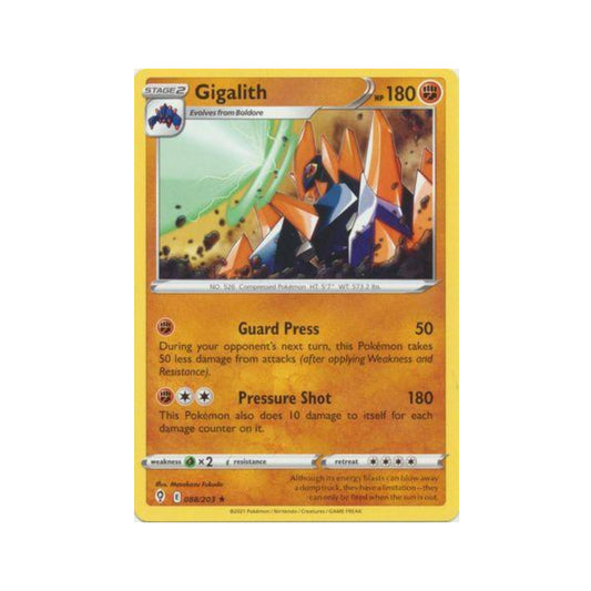 Gigalith 88/203 in Portuguese Evolving Skies Pokémon TCG