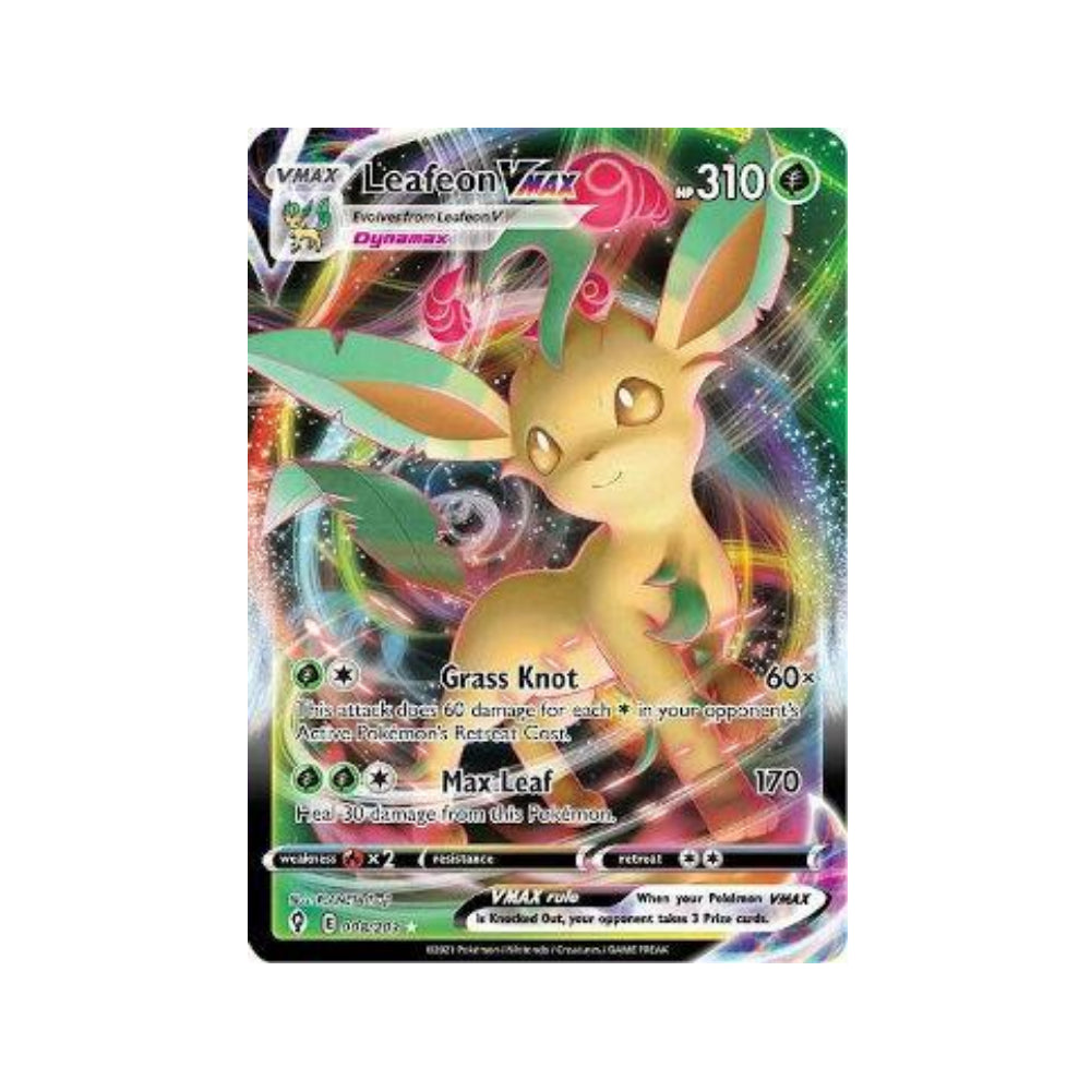 Leafeon-VMAX 8/203 in Portuguese Evolving Skies Pokémon TCG