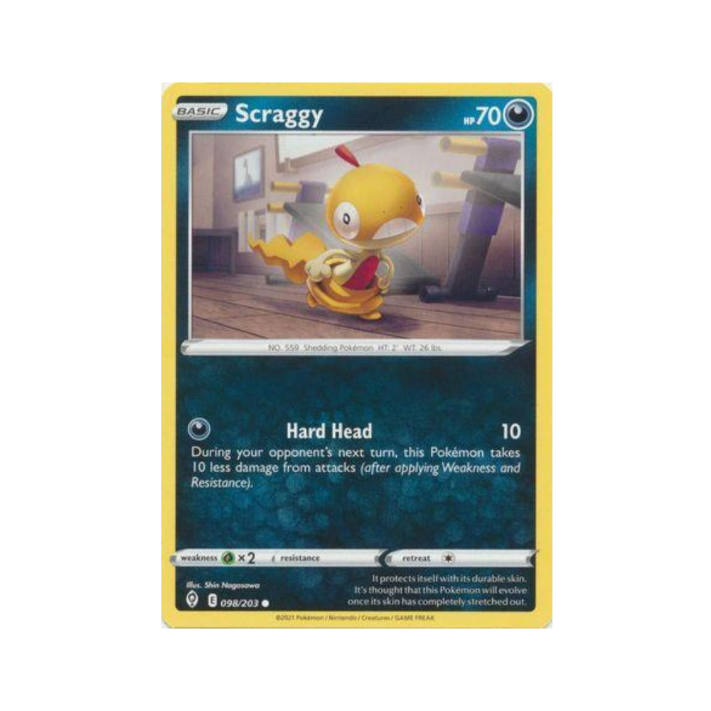 Scraggy 98/203 in Portuguese Evolving Skies Pokémon TCG