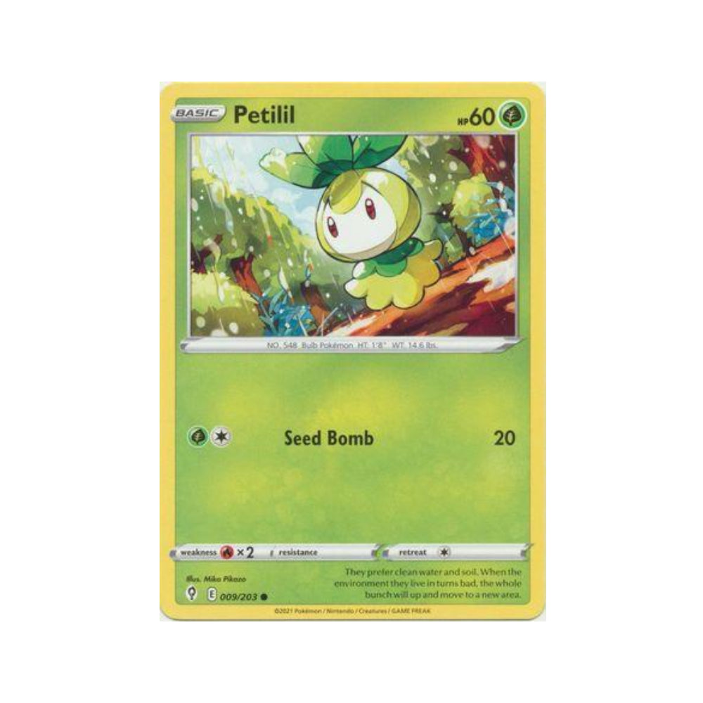 Petilil 9/203 in Portuguese Evolving Skies Pokémon TCG