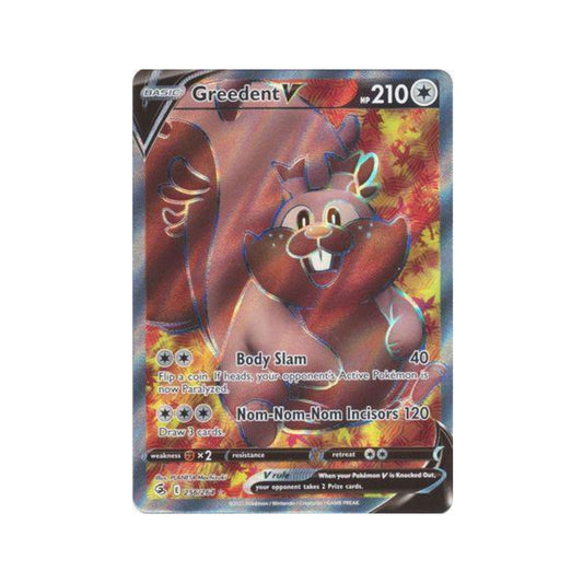 Greedent-V 256/264 in Portuguese Fusion Strike Pokémon TCG