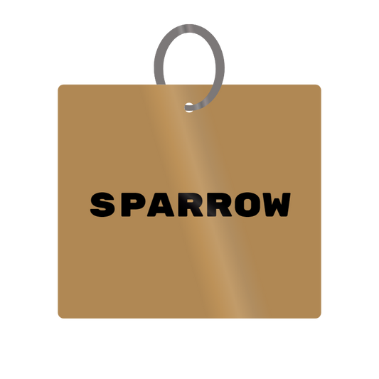 Keychain Engraved with Sparrow MDF 4cm x 4cm x 3mm