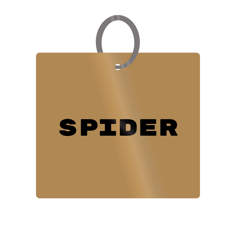 Keychain Engraved with Spider MDF 4cm x 4cm x 3mm