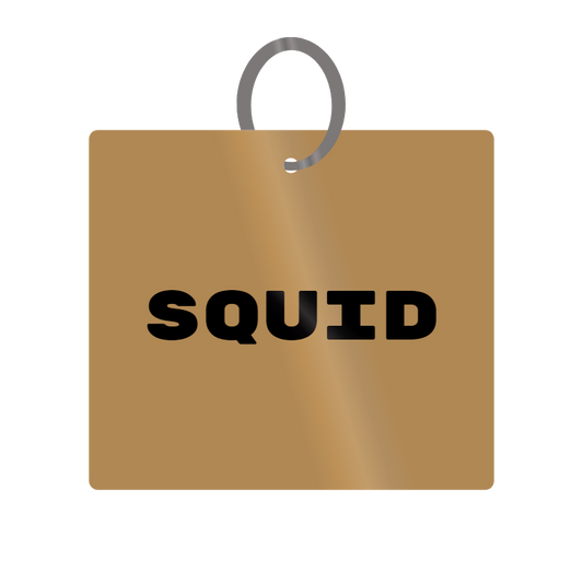 Keychain Engraved with Squid MDF 4cm x 4cm x 3mm