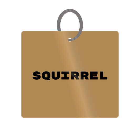 Keychain Engraved with Squirrel MDF 4cm x 4cm x 3mm