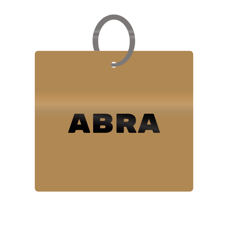 Abra Engraved on Keychain in MDF 4cm x 4cm x 3mm