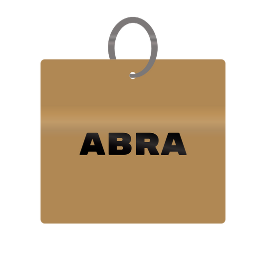 Abra Engraved on Keychain in MDF 4cm x 4cm x 3mm