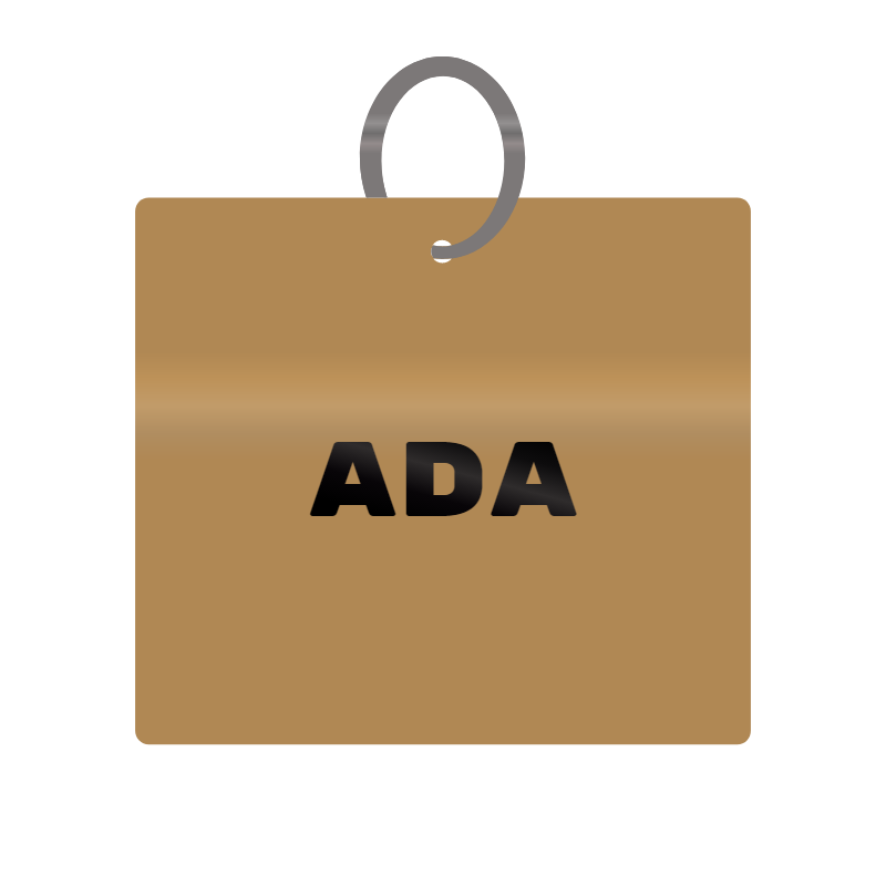 Ada Engraved on Keychain in MDF 4cm x 4cm x 3mm