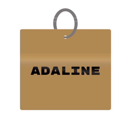 Adaline Engraved on Keychain in MDF 4cm x 4cm x 3mm