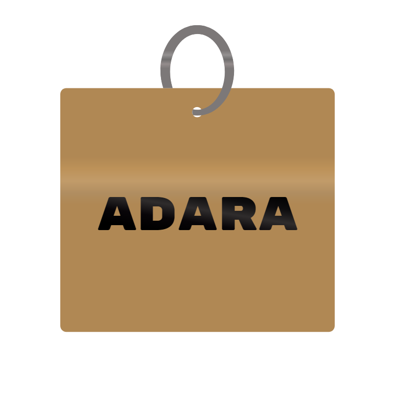 Adara Engraved on Keychain in MDF 4cm x 4cm x 3mm