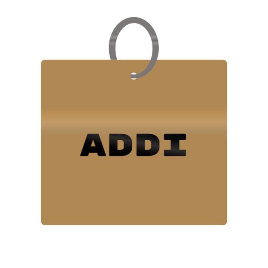 Addi Engraved on Keychain in MDF 4cm x 4cm x 3mm