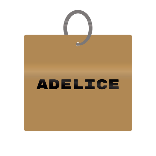 Adelice Engraved on Keychain in MDF 4cm x 4cm x 3mm