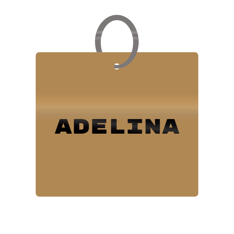 Adelina Engraved on Keychain in MDF 4cm x 4cm x 3mm