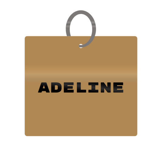 Adeline Engraved on Keychain in MDF 4cm x 4cm x 3mm