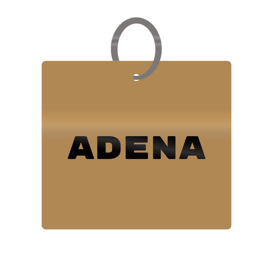 Adena Engraved on Keychain in MDF 4cm x 4cm x 3mm