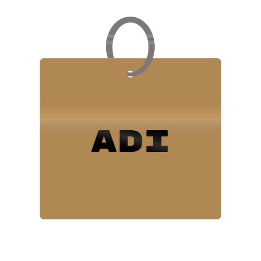 Adi Engraved on Keychain in MDF 4cm x 4cm x 3mm