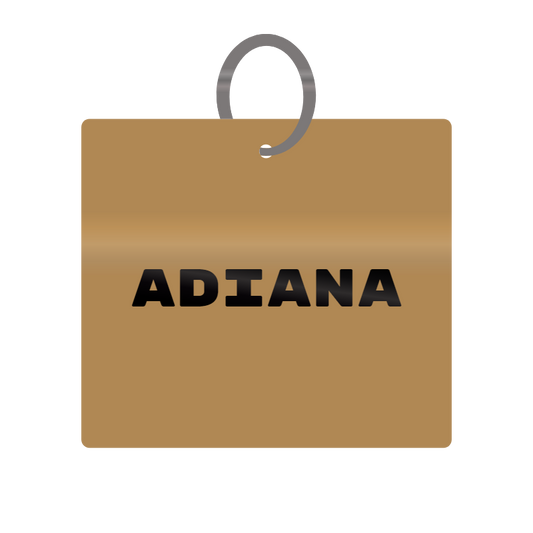 Adiana Engraved on Keychain in MDF 4cm x 4cm x 3mm