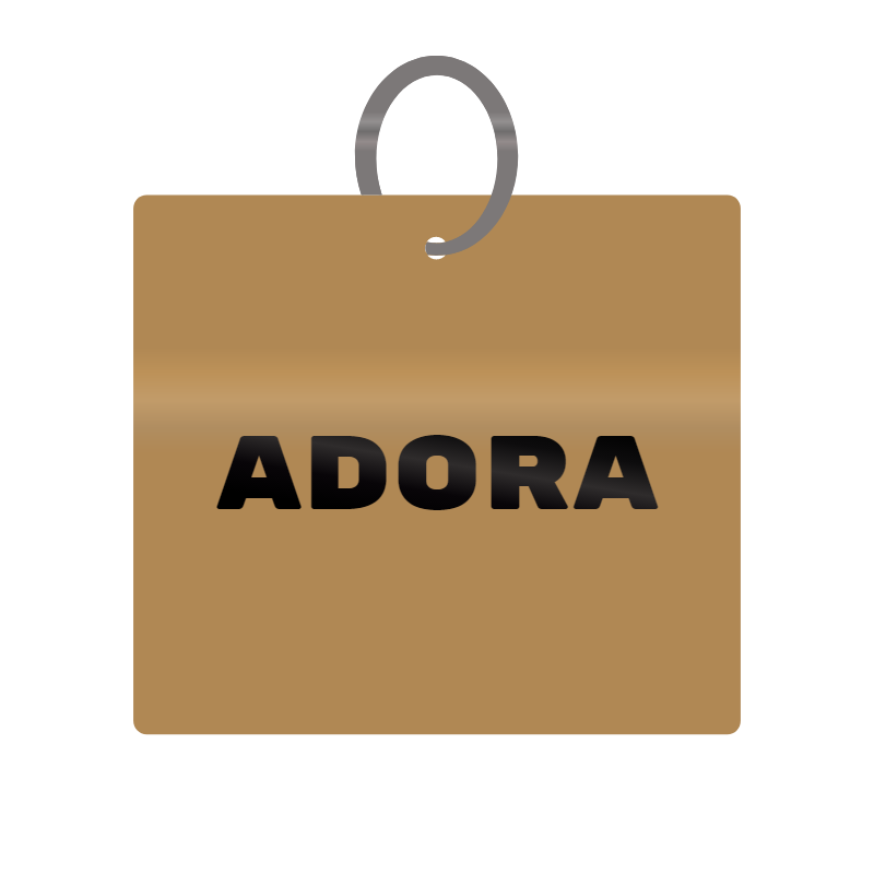 Adora Engraved on Keychain in MDF 4cm x 4cm x 3mm