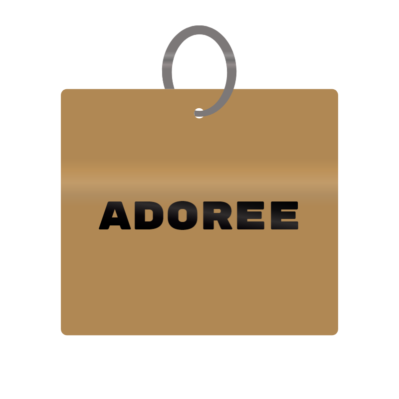 Adoree Engraved on Keychain in MDF 4cm x 4cm x 3mm