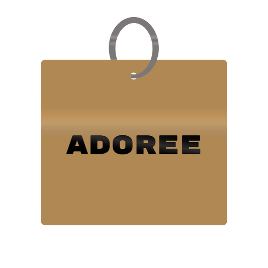 Adoree Engraved on Keychain in MDF 4cm x 4cm x 3mm