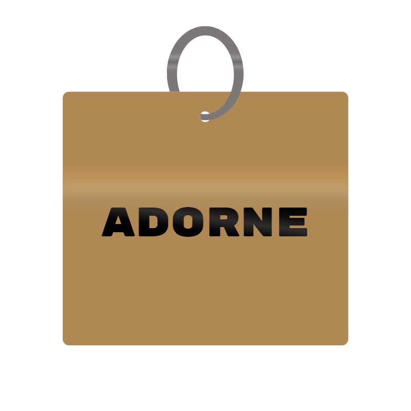 Adorne Engraved on Keychain in MDF 4cm x 4cm x 3mm