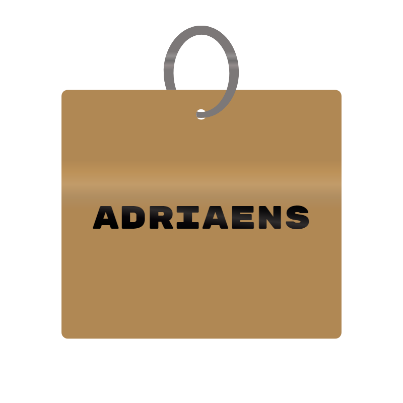 Adriaens Engraved on Keychain in MDF 4cm x 4cm x 3mm