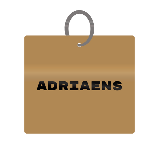 Adriaens Engraved on Keychain in MDF 4cm x 4cm x 3mm