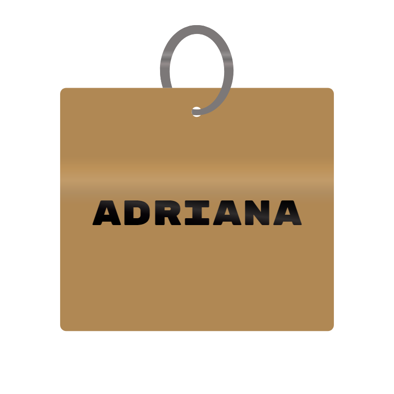 Adriana Engraved on Keychain in MDF 4cm x 4cm x 3mm