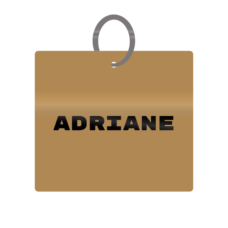 Adriane Engraved on Keychain in MDF 4cm x 4cm x 3mm