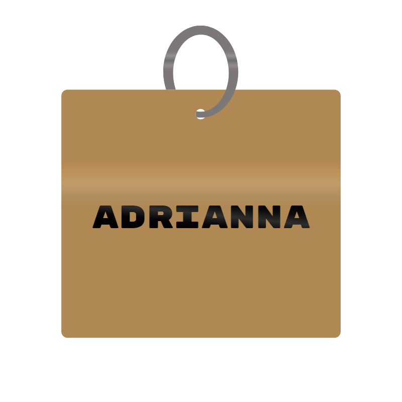 Adrianna Engraved on Keychain in MDF 4cm x 4cm x 3mm